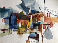 Abstracted Landscape in Watercolor - LIVE