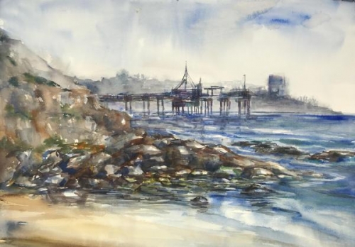 Scripps Pier, View from Black Beach by Joyce Trinh