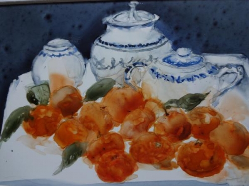 Still Life with Tangerines by Susan Weinberg-Harter