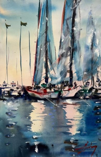 Harbor Boats  by Luis Juarez