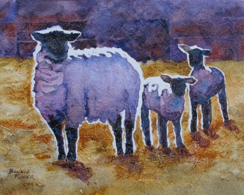 Ewe and Her Lambs by Bonnie Rinier