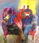 Abstract Acrylic Painting and Collage